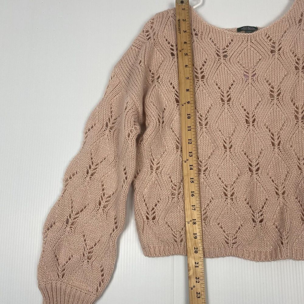 Women's Spacedye Boat Neck Pointelle Knit Pullover Sweater Size M Pink New - Picture 8 of 16